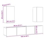 vidaXL Meubles TV muraux 4 Pièces chêne artisanal bois d'ingénierie