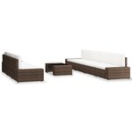 vidaXL Salon de jardin 8 Pièces Résine tressée Marron