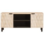 vidaXL Meuble TV avec étagère Finition Lavage Blanc 105 x 33 x 46 cm