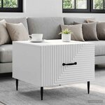 vidaXL Table basse Blanc brillant 49 x 50 x 40 cm Bois d'ingénierie