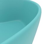 vidaXL Lavabo de luxe avec trop-plein Vert clair mat 36x13cm Céramique
