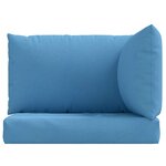 vidaXL Coussins de palette lot de 3 bleu mélangé tissu