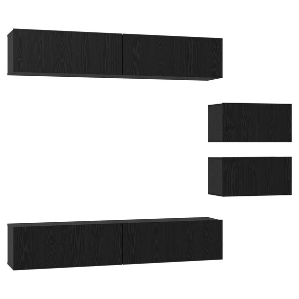vidaXL Ensemble meuble TV 6 Pièces Chêne noir 80 x 30 x 30.5 cm