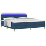 vidaXL Lit à ressort LED avec matelas avec LED Bleu 200 x 200 cm tissu