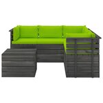 vidaXL Salon palette de jardin 6 Pièces avec coussins Bois de pin massif