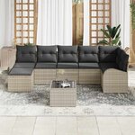vidaXL Ensemble de canapé de jardin 8 Pièces Gris clair Poly rotin