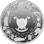 Pièce de monnaie en Argent 1000 Francs g 31.1 (1 oz) Millésime 2025 Dia de los Muertos DANCING SKULL COUPLE