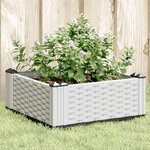 vidaXL Jardinière avec piquets blanc 42 5x42 5x28 5 cm PP