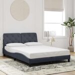 vidaXL Cadre de lit sans matelas gris foncé 140x190 cm velours