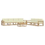 vidaXL Ensemble de canapés d'extérieur 7 pc Blanc et crème