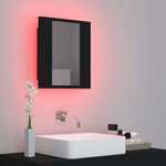 vidaXL Armoire à miroir de salle de bain LED Noir 40x12x45 Acrylique