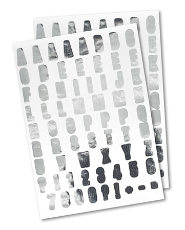 Sticker Alphabet métallique Argenté 134 pièces