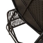 vidaXL Chaise Longue Noir et crème PE Rattan 157 x 55 x 92 cm