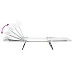vidaXL Chaise longue pliante avec appui-tête Crème Textilène