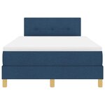 vidaXL Lit à ressorts avec matelas Bleu 120 x 200 cm tissu
