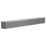 vidaXL Lit surélevé de jardin Acier galvanisé 332x40x36 cm gris