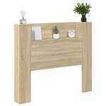 vidaXL Cabinet de Tête de Lit avec LED Sonoma 120 x 16 5 x 103 5 cm
