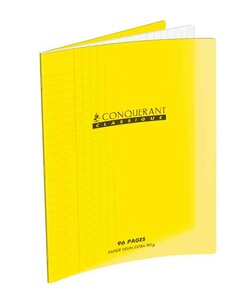 Cahier agrafé 24 x 32 POLYPRO jaune 90G 48P Seyes CONQUÉRANT