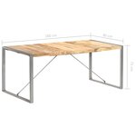 vidaXL Table à manger 180x90x75 cm bois de manguier massif brut