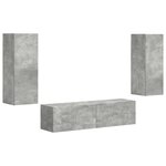 vidaXL Ensemble meuble TV 2 Pièces Gris béton Bois d'ingénierie