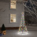 vidaXL Sapin de Noël avec piquet Coloré 200 LED 180 cm