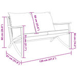 vidaXL Banc de jardin avec coussins 120 cm noir acier