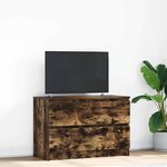 vidaXL Meuble TV chêne fumé 80x35x54 cm bois d'ingénierie