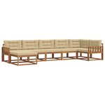 vidaXL Ensemble de canapés d'extérieur 7 pc Naturel et Beige
