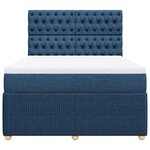 vidaXL Sommier à lattes de lit avec matelas Bleu 140x200 cm Tissu