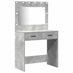 vidaXL Table de Toilette 3 Pièces Gris 40 x 41 x 135 cm Bois d'ingénierie