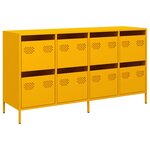 vidaXL Buffet jaune moutarde 135x39x73 5 cm acier laminé à froid