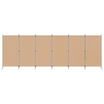 vidaXL Paravent à 6 panneaux Beige 520 x 180 cm Tissu