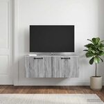 vidaXL Meuble TV mural Sonoma gris 78 5 x 41 x 30 cm Bois d'ingénierie