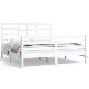 vidaXL Cadre de lit sans matelas blanc bois massif 160x200 cm