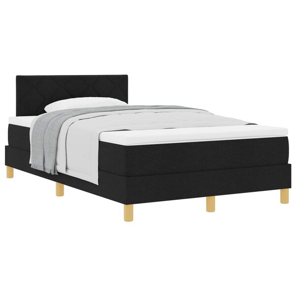 vidaXL Lit à ressorts avec coussin Noir 120 x 200 cm tissu