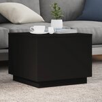 vidaXL Table basse avec lumières LED noir 50x50x40 cm