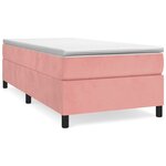 vidaXL Sommier à lattes de lit avec matelas Rose 100x200 cm Velours