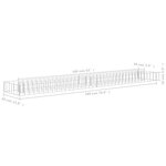 vidaXL Lit surélevé à gabion Acier galvanisé 180x30x10 cm