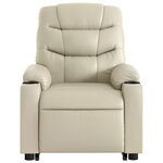 vidaXL Fauteuil inclinable de massage électrique crème similicuir