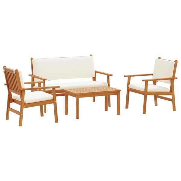 vidaXL Ensemble de canapé de jardin 4 Pièces Marron 75 x 45 x 38cm