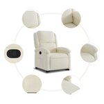vidaXL Fauteuil inclinable Crème Velours