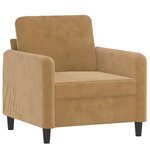 vidaXL Fauteuil Marron 60 cm Velours