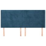 vidaXL Tête de lit avec oreilles Bleu foncé 163x16x118/128 cm Velours