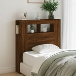 vidaXL Tête de lit à LED chêne marron 100x18 5x103 5cm bois ingénierie