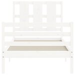 vidaXL Cadre de lit avec tête de lit blanc petit simple bois massif