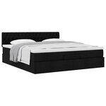 VidaXL Cadre de lit ottoman avec matelas noir 180x200 cm tissu