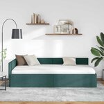 vidaXL Cadre de lit d'angle avec tête de lit Vert foncé 80 x 200 cm