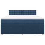 vidaXL Sommier à lattes de lit avec matelas Bleu 180x200 cm Tissu