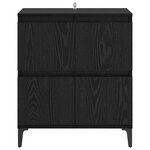 vidaXL Buffet Chêne noir 60 x 35 x 70 cm Bois d'ingénierie et fer