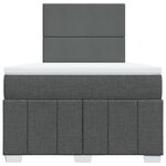 vidaXL Sommier à lattes de lit avec matelas gris foncé 120x190cm tissu